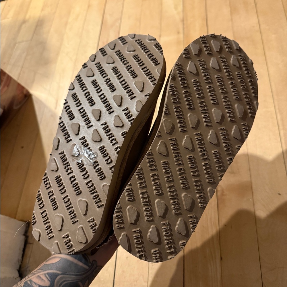 Project Cloud Brown Slippers/Clogs with Patterned… - image 2